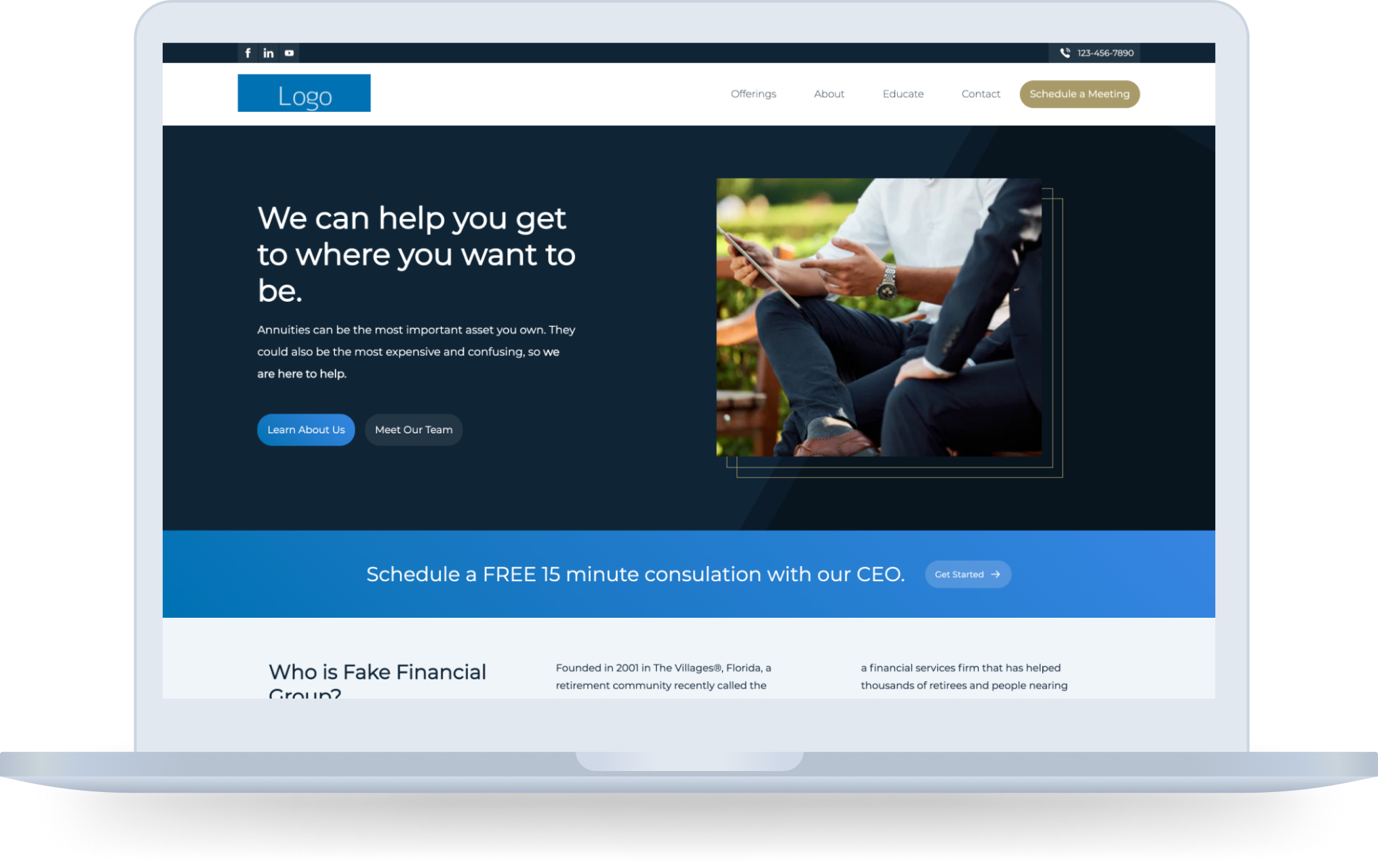 Financial Website Homepage - Desktop