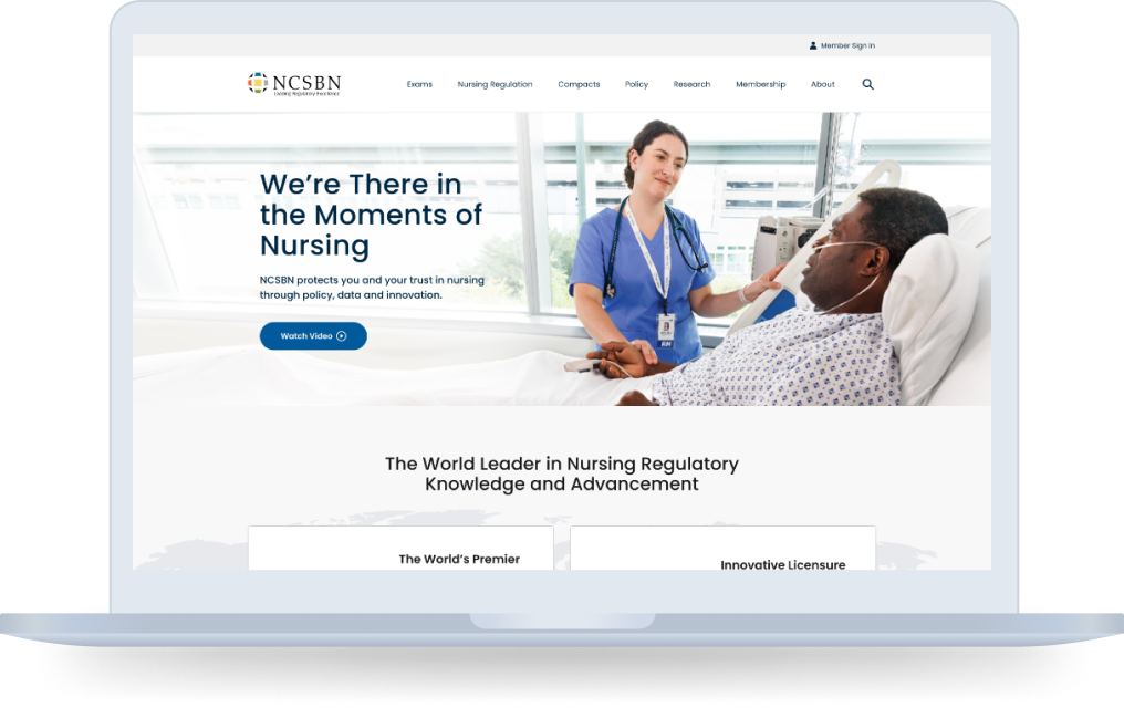 NCSBN homepage - Desktop